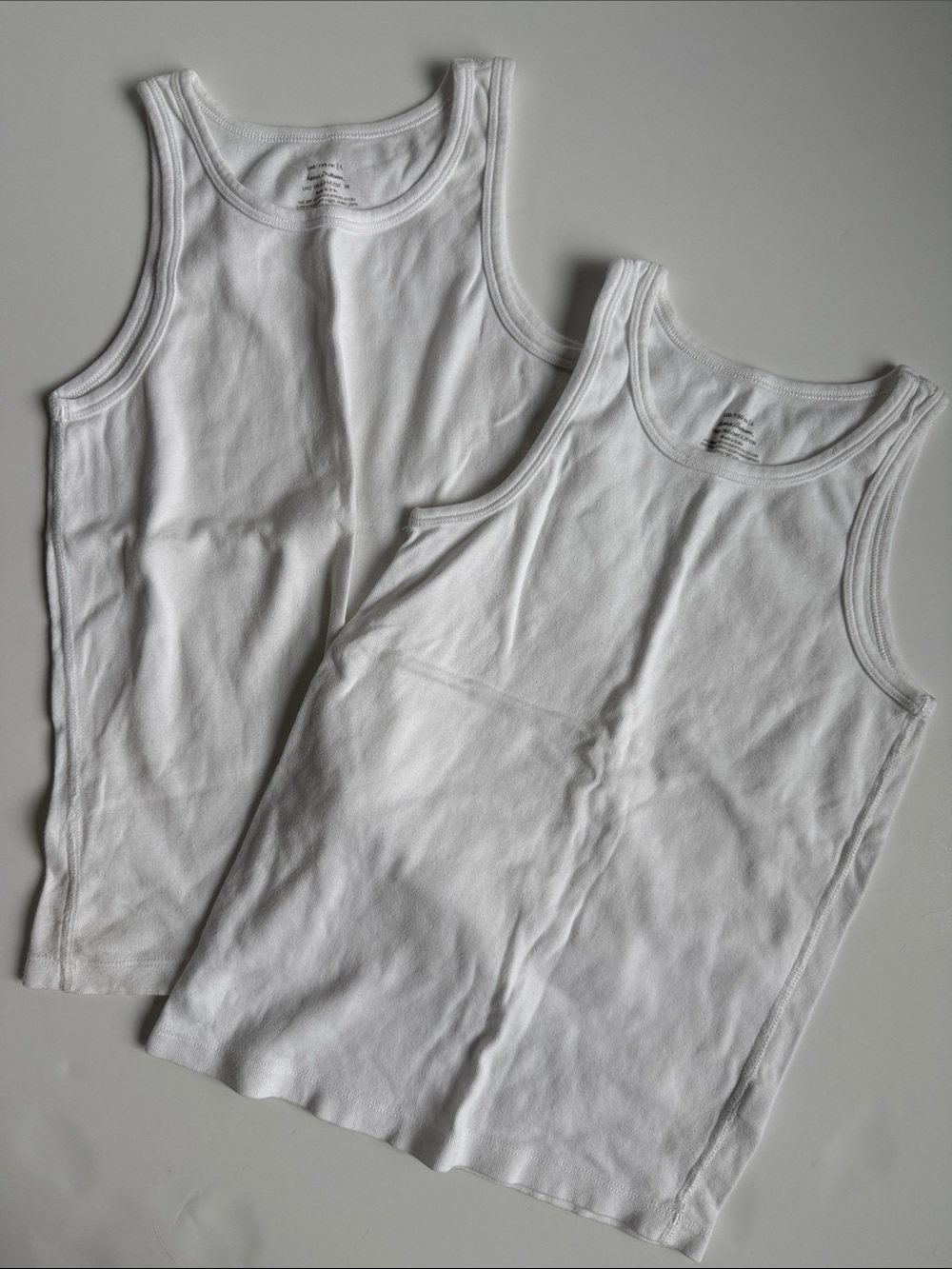 Hanna Andersson White Ribbed Tank Tops - Set of 2
